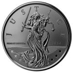 Серебряная монета £1 Гибралтар 2024 – Правосудие — изображение 2