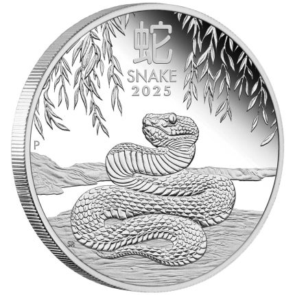 Серебряная монета $1 Австралия 2025 — Год Змеи 1 oz Proof
