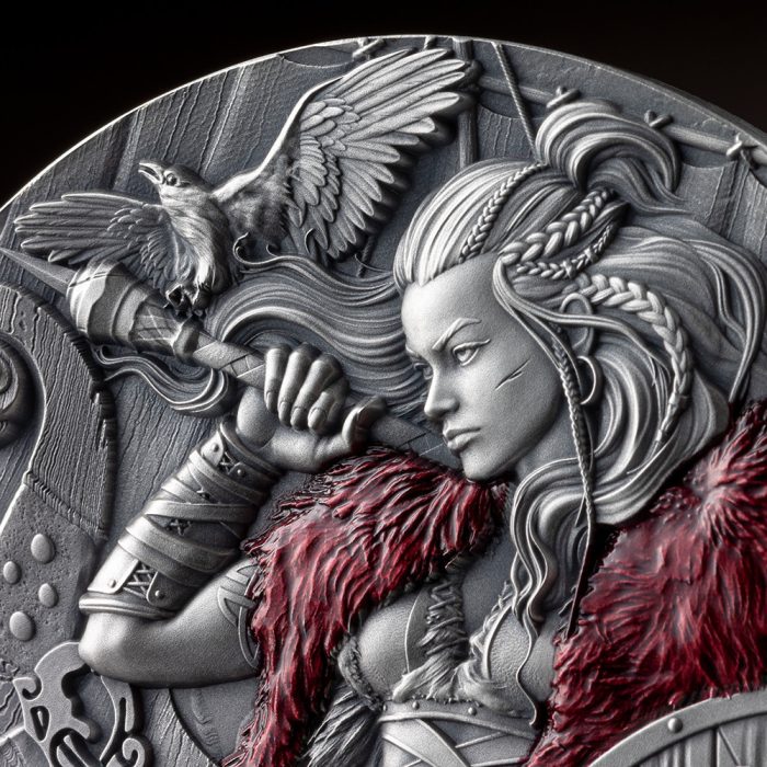 Moneta d'argento 2000 franchi Camerun 2024 – La Via del Valhalla: Freydis Eiriksdottir - immagine 2