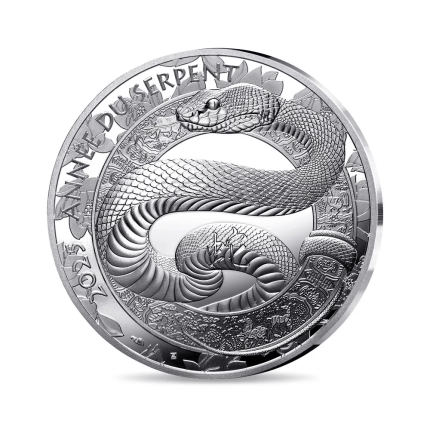 Серебряная монета €10 Франция 2025 – Год змеи