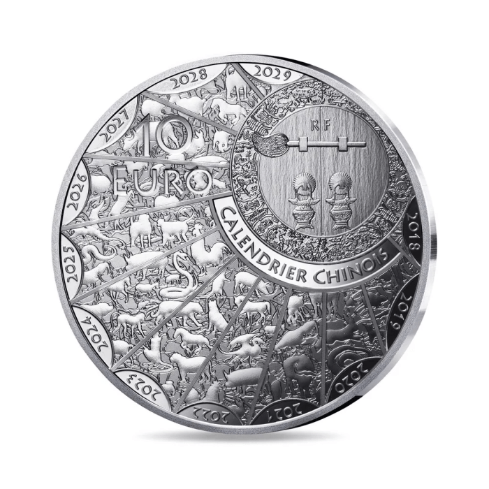 Moneda de plata 10€ Francia 2025 – Año de la Serpiente - Imagen 2