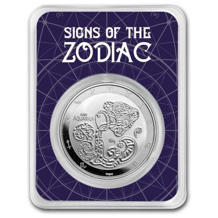 Silver coin $5 Tokelau 2024 - Aquarius (Zodiac Signs)