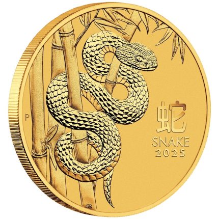 Золотая монета $15 Австралия 2025 — Год Змеи 1/10 oz BU