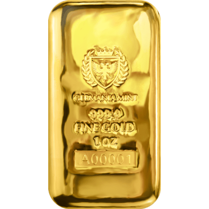 Cast gold bar Germania Mint 1 oz