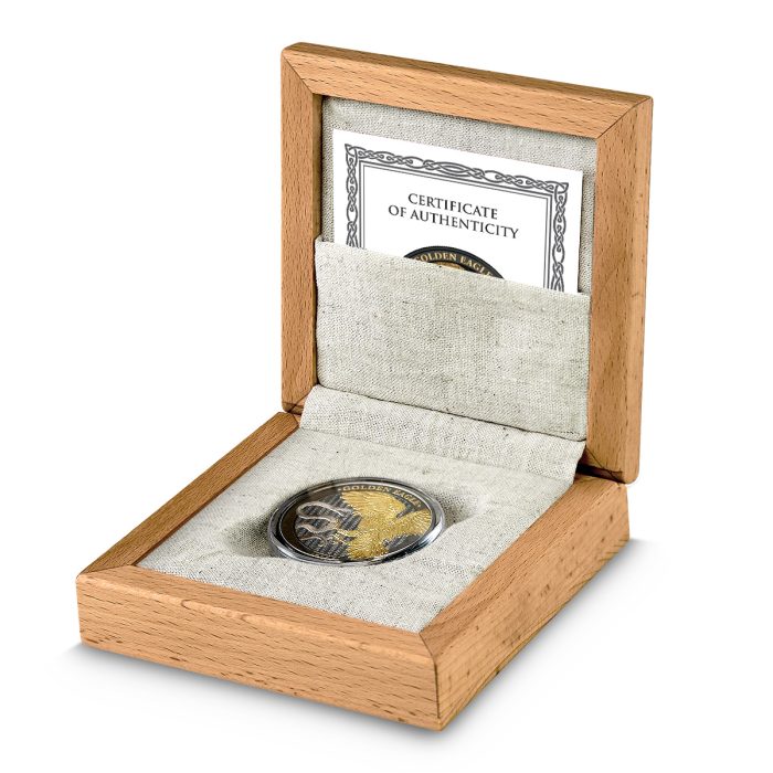 Позолоченная серебряная монета 5 евро Мальта 2024 – Беркут — изображение 3