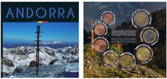 Andorra Euro coin set BU 2024 Банковский набор евро монет Андорра 2024 BU — изображение 1