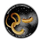 Silver coin 1000 francs Cameroon 2024 - Snake Herpeton - Image 2