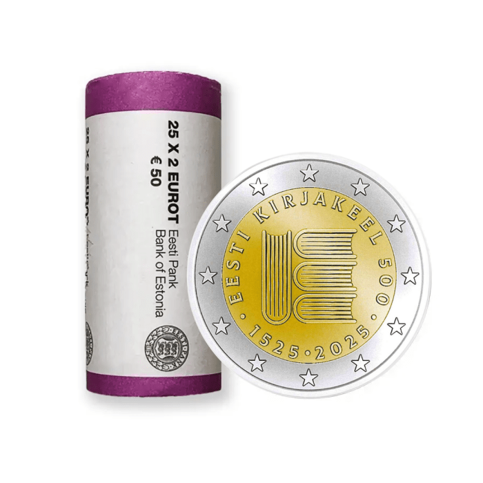 225estoniakirjakeel Rull 2 euro Eesti 2025 - 500 aastat eesti kirjakeelt - Image 1