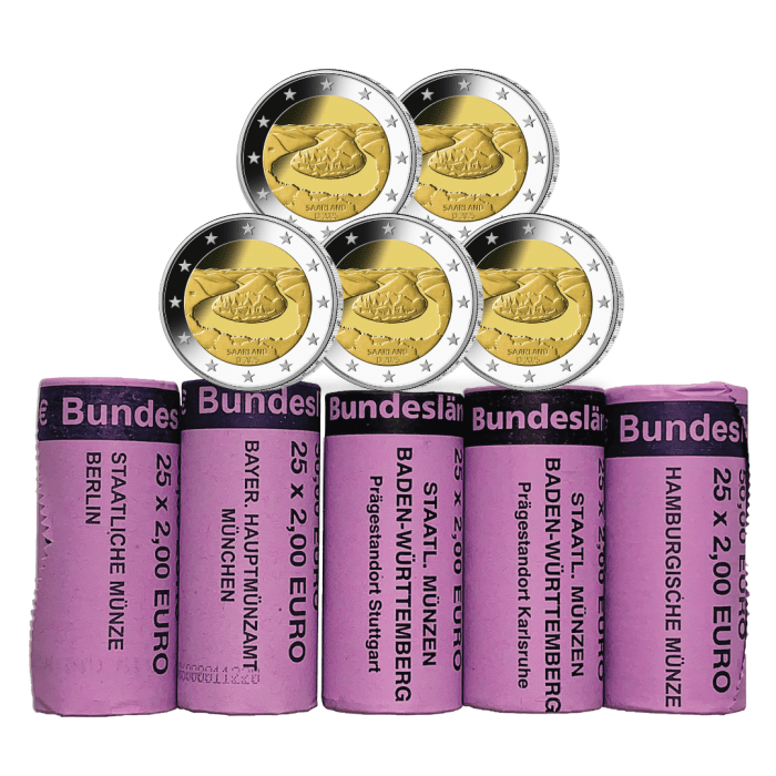 225germanysaarlandrolls Rulla 2 euroa Saksa 2025 - Saarlandin osavaltio (ADFGJ) - Image 1