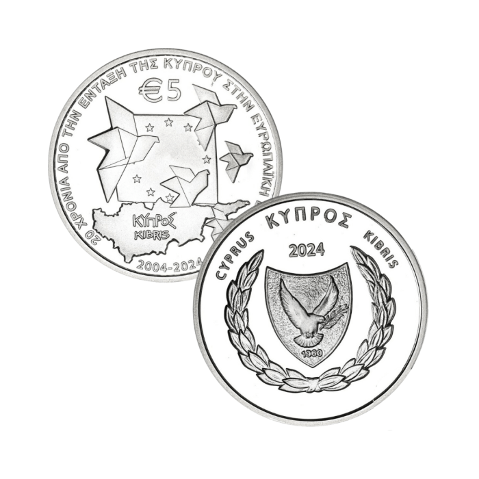 Hõbemünt €5 Küpros 2024 - 20 aastat Küprose ELi liikmelisust - Image 1