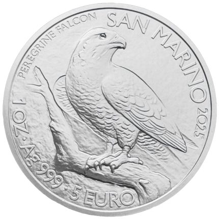 Серебряная монета €5 Сан-Марино 2025 – Сапсан