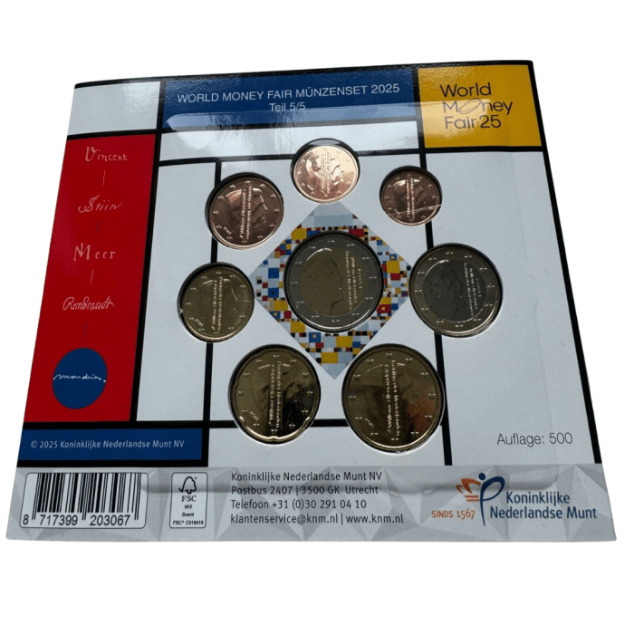 nlsetwmf2025 (2) Bank set of euro coins Netherlands 2025 BU (World Money Fair 2025) - Image 3