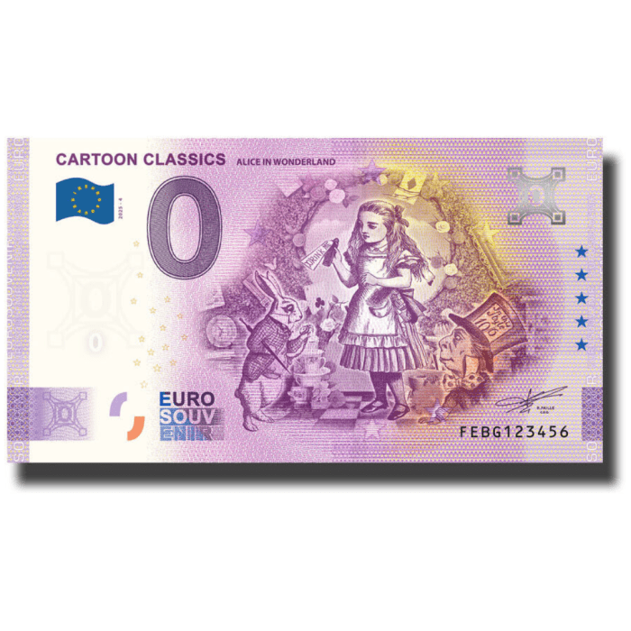 0 евро Мальта 2025 – Классика мультфильмов: Алиса в стране чудес — изображение 1