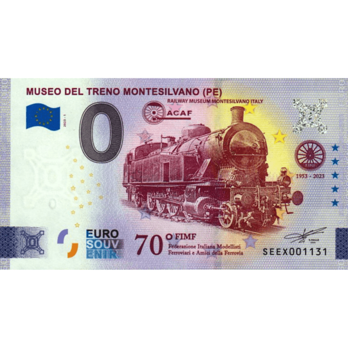 0 euro Italia 2023 - Museo del Ferrocarril de Montesilvano - Imagen 1