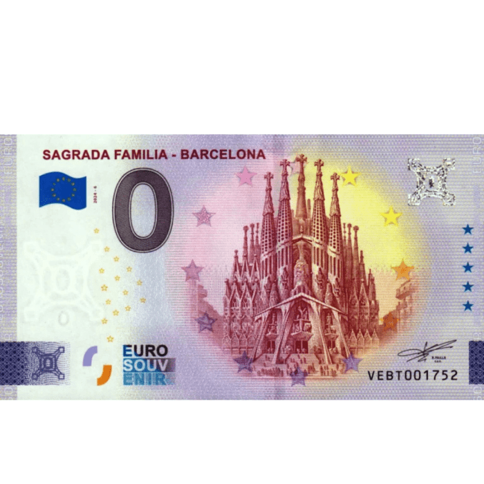 0 euro España 2024 - Sagrada Familia - Barcelona - Imagen 1