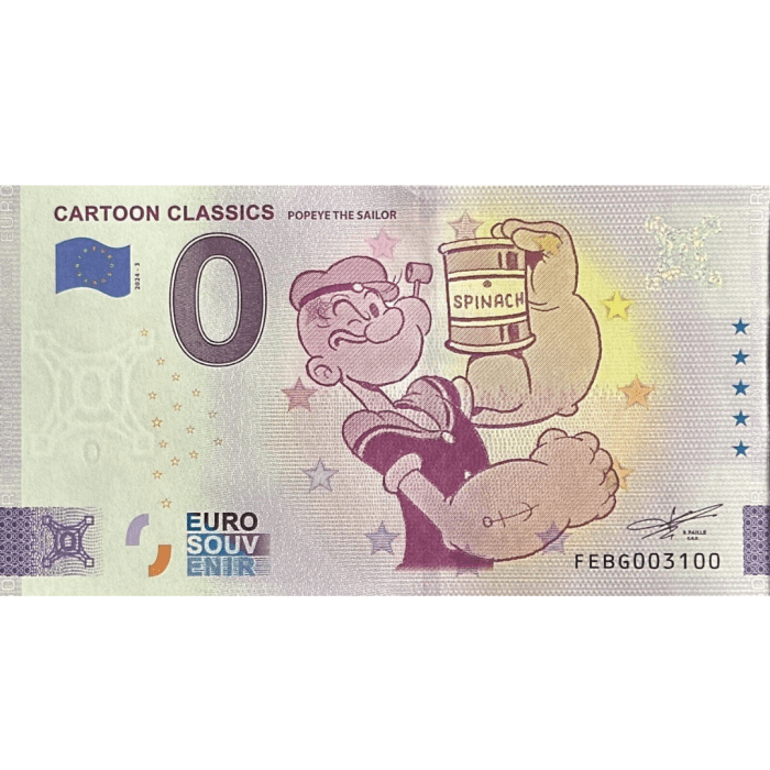 харди(1) 0 euro Malta 2024 - Cartoon Classics: Sailor Popeye - Image 1