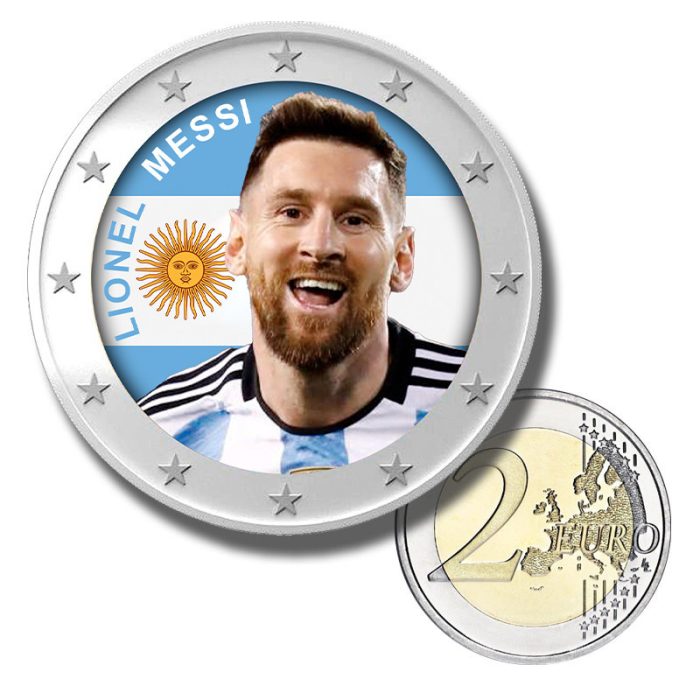 Värviline 2-eurone münt Argentina - Lionel Messi - Image 1