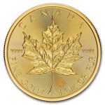 Золотая монета $50 Канада 2025 – Кленовый лист 1 oz BU