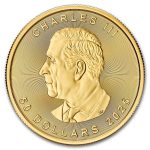 Золотая монета $50 Канада 2025 – Кленовый лист 1 oz BU — изображение 2