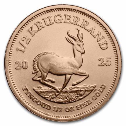 Золотая монета Южная Африка 2025 – Крюгерранд 1/2 oz BU