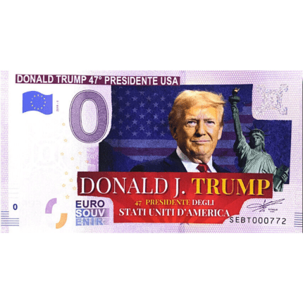 Цветная купюра 0 евро Италия 2019 — Дональд Трамп - 47-й президент США