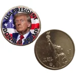 Moneda de color de 1 dólar estadounidense - Donald Trump