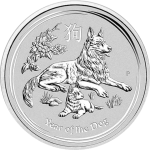 Серебряная монета $1 Австралия 2018 — Год Собаки 1 oz BU
