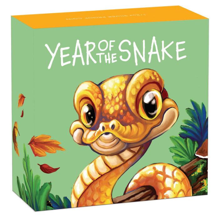 baby snake box Цветная серебряная монета 0.5$ Тувалу 2025 – Год Змеи — изображение 4