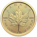 Золотая монета $20 Канада 2025 – Кленовый лист 1/2 oz BU