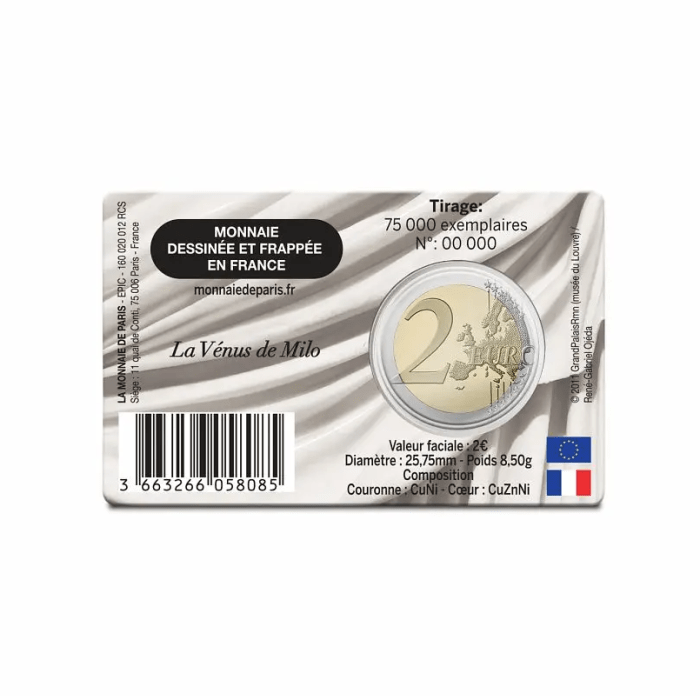 2 евро Франция 2025 – Музей Лувра BU - Венера Милосская — изображение 2