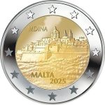Роллы 2 евро Мальта 2025 - Мдина + Мальтийский бык — изображение 2
