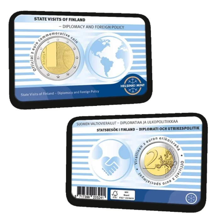2 Euro Finlandia 2025 - Visite di Stato BU (colore casuale della carta) - immagine 1