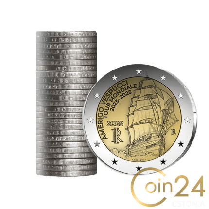 Rulla 2 euro Italia 2025 - Amerigo Vespucci -laivan matka