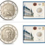 Набор из 2 монетных карт 2 евро Люксембурга 2025 года (обычная версия)