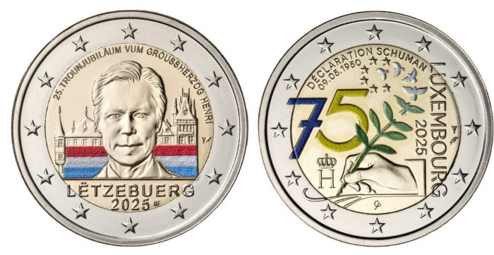 Set di 4 biglietti da 2 euro Lussemburgo 2025 - immagine 4