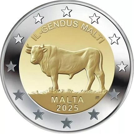 2 евро Мальта 2025 – Мальтийский бык UNC