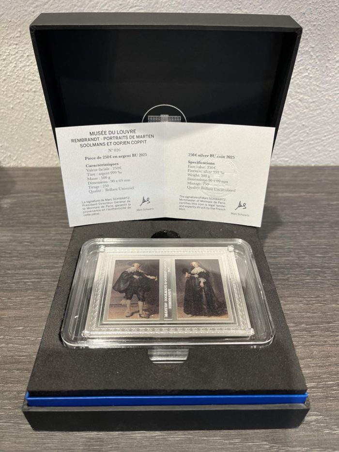 ESCLUSIVA moneta d'argento da 0,5 kg €250 Francia 2025 - Rembrandt - immagine 4
