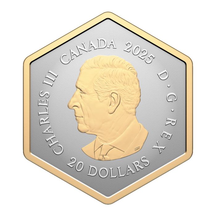 Позолоченная серебряная монета 20 долларов Канада 2025 – Медоносная пчела — изображение 2