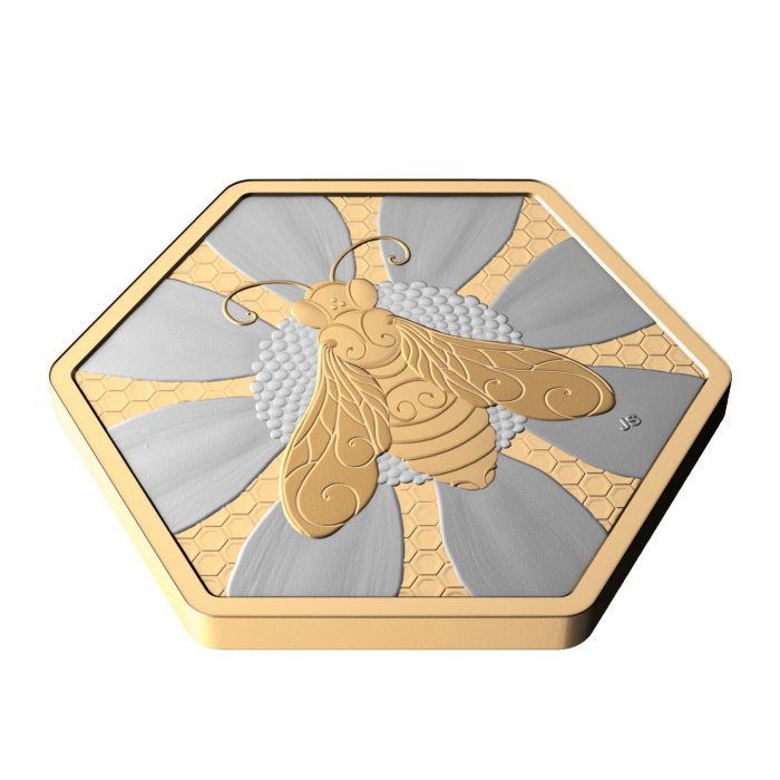 Позолоченная серебряная монета 20 долларов Канада 2025 – Медоносная пчела — изображение 3