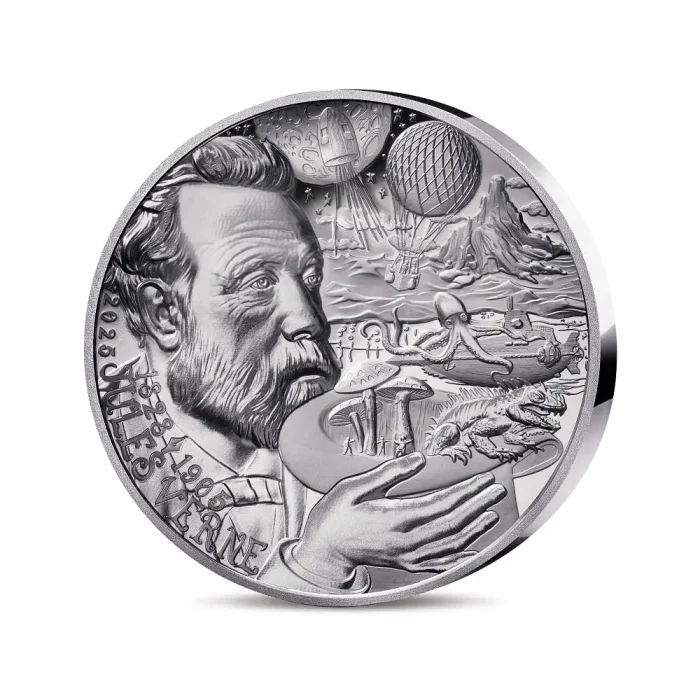 Silver coin €20 France 2025 - Jules Verne - Image 1