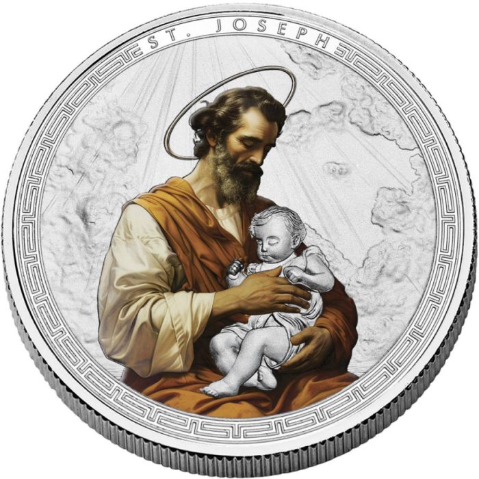 Patron Saints St. Joseph Moneda de plata 5 cedis Ghana 2025 - Santos Patrones: San José - Imagen 1