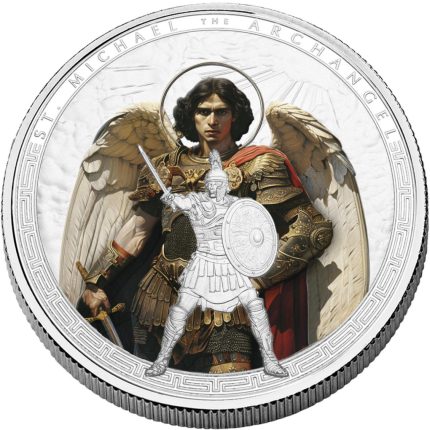 Серебряная монета 5 седи Гана 2025 – Святые покровители: Архангел Михаил