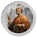 Серебряная монета 5 седи Гана 2025 – Святые покровители: Святой Пётр