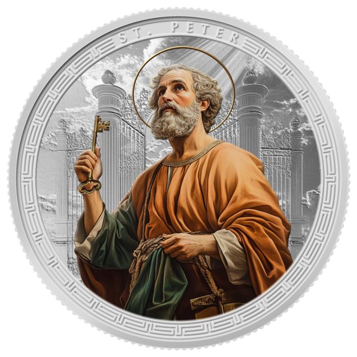 Patron Saints St. Peter Silver coin 5 cedis Ghana 2025 - Patron Saints: St. Peter - Image 1