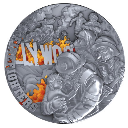 Серебряная монета $5 Ниуэ 2025 – Пожарные 2 oz