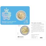 2 euron San Marino 2025 tavallinen kolikko kortissa - Tasavallan vaakuna