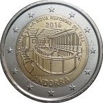 2 eurot Andorra 2016 – 150 aastat UNC uue reformi dekreedist ilma kaardita