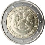2 Euros Vaticano 2015 – VIII Encuentro Mundial de las Familias – Filadelfia UNC Sin Tarjeta