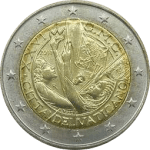 2 Euro Vaticano 2011 - Jornada Mundial de la Juventud en Madrid UNC sin tarjeta