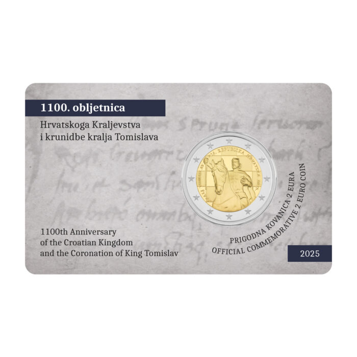 2 eurot Horvaatia 2025 – Horvaatia kuningriigi 1100. aastapäev ja kuningas Tomislavi kroonimine BU - Image 1